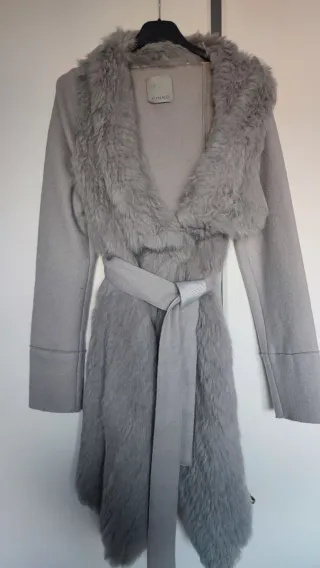 Cappottino Pinko grigio con lapin