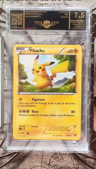 Pikachu Holo Negro y Blanco AP 7.5