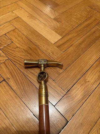 Bastone in bronzo e legno