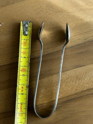 Pinzas azúcar antiguas metal plateado