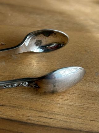 Pinzas azúcar antiguas metal plateado