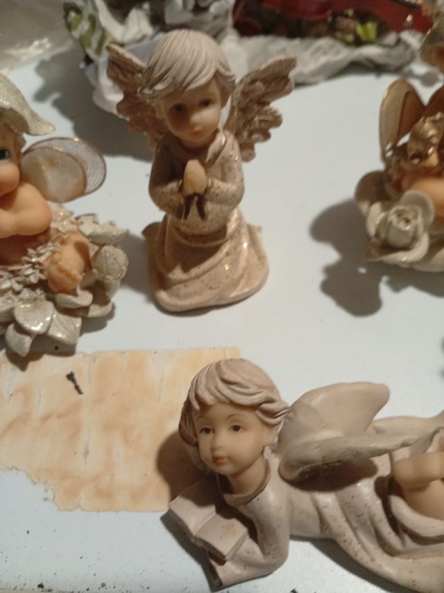 Angelitos de cerámica, set de 5