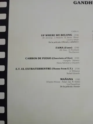 Vinilo Bandas Sonoras Películas Rocky, Gandhi, etc