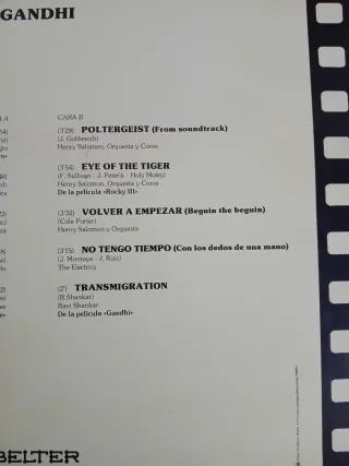 Vinilo Bandas Sonoras Películas Rocky, Gandhi, etc