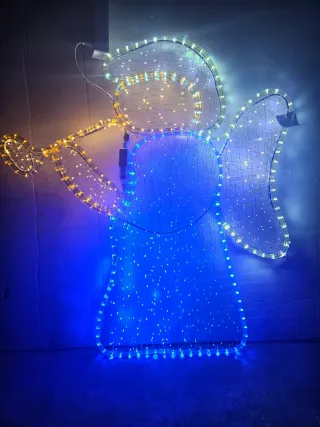 Ángel de Navidad Dorado y Blanco