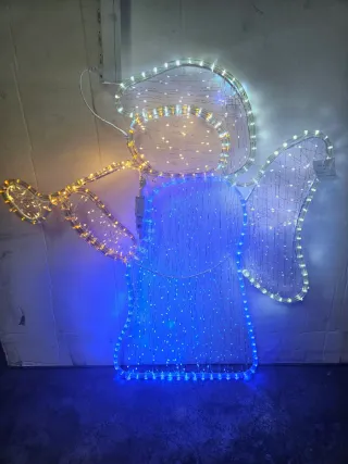 Ángel de Navidad Dorado y Blanco