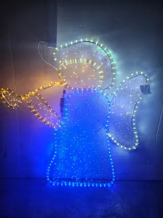 Ángel de Navidad Dorado y Blanco