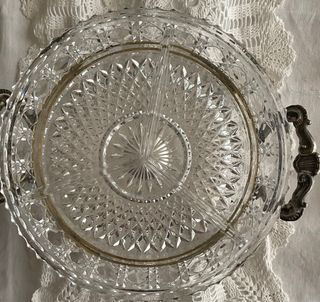 Centrotavola in cristallo con manici