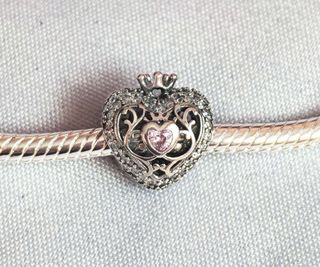 Conjunto Corazón Rosa Plata