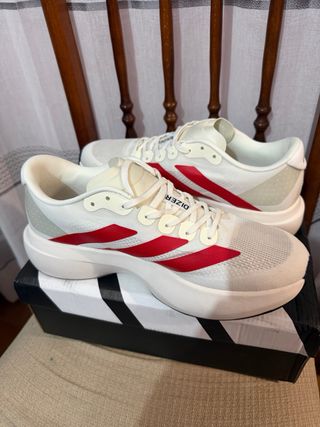 Zapatillas Adidas Adizero Running Blancas Rojas