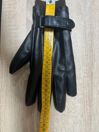 Guantes de cuero sintético para invierno. Talla M.