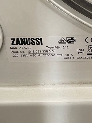 Secadora Zanussi ZTA230 6kg