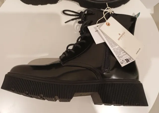 Botines negros de cordones Springfield