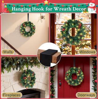 NUEVA Corona Navideña con Luces LED y Piñas