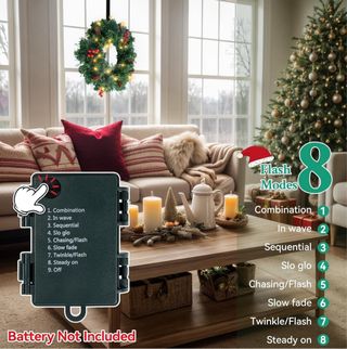 NUEVA Corona Navideña con Luces LED y Piñas