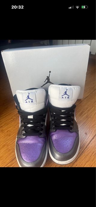 Air Jordan 1 Mid Tg 36.5 Viola Argento