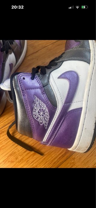 Air Jordan 1 Mid Tg 36.5 Viola Argento