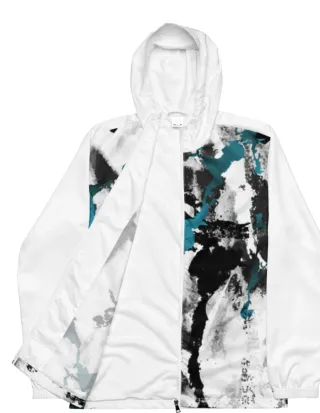 Giacca a vento con stampa astratta