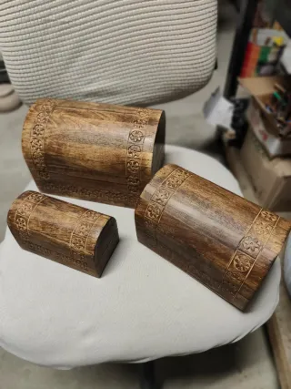 Set di 3 bauli vintage in legno