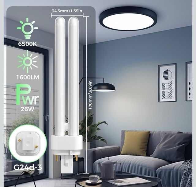 NUEVA Bombillas HeatingLux 26W G24d-3 CFL Pack 5