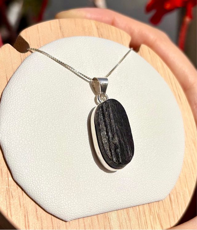Colgante Turmalina Negra Plata 925