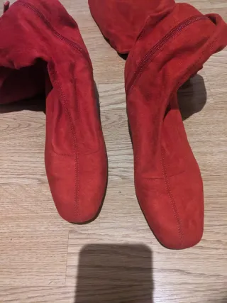 Botas altas rojas mujer