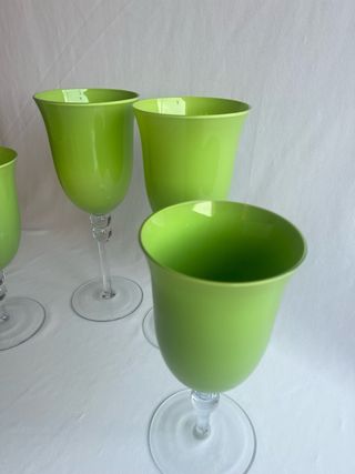 Set 4 Calici Vetro Murano Verdi