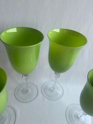 Set 4 Calici Vetro Murano Verdi