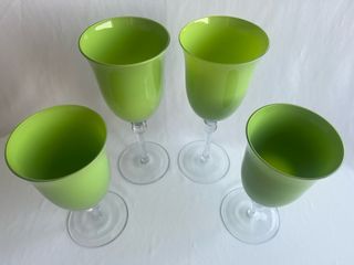 Set 4 Calici Vetro Murano Verdi