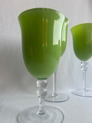 Set 4 Calici Vetro Murano Verdi