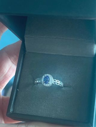 Anillo Plata Ley Tanzanita Natural