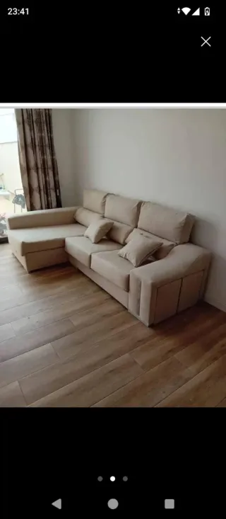 Sofá modular beige de tela