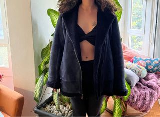 Chaqueta de ante y borrego Anthropologie Talla M