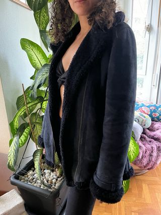 Chaqueta de ante y borrego Anthropologie Talla M