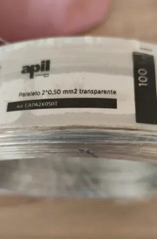 Cable Apil Paralelo 2*0,50 mm2 Transparente