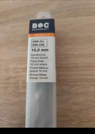 Broca HSS-Co DIN 338 15 mm Cobalto