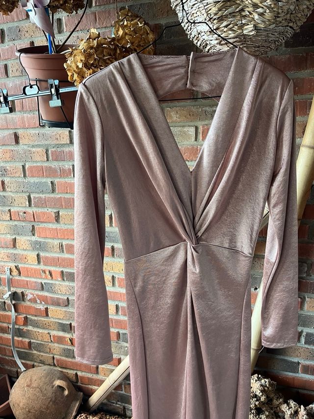 Mono largo rosa aterciopelado