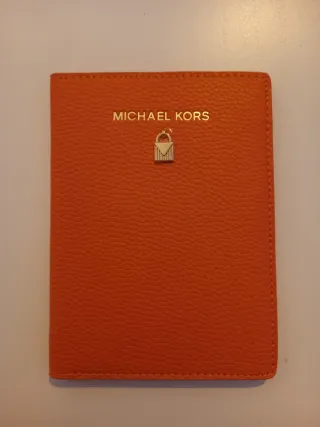 Portacarte Michael Kors arancione e oro