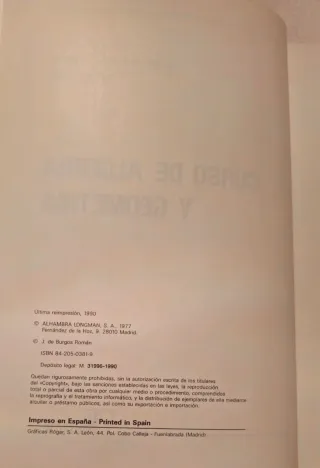 CURSO DE ÁLGEBRA Y GEOMETRIA