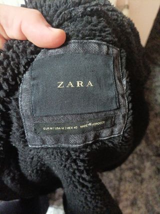 Chaqueta Zara borrego negra Talla M