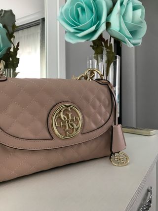 Bolso Guess Rosa Dorado