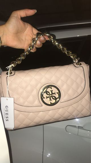 Bolso Guess Rosa Dorado