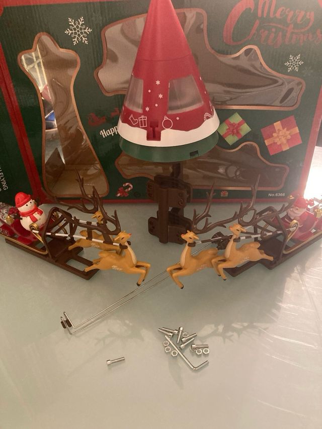 Puntale Albero Natale con Renne e Slitta