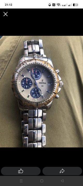 Reloj Festina Cronógrafo Dorado y Plateado