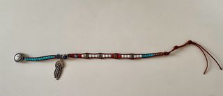 Pulsera Boho Piel Marrón y Turquesa