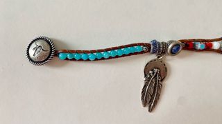 Pulsera Boho Piel Marrón y Turquesa