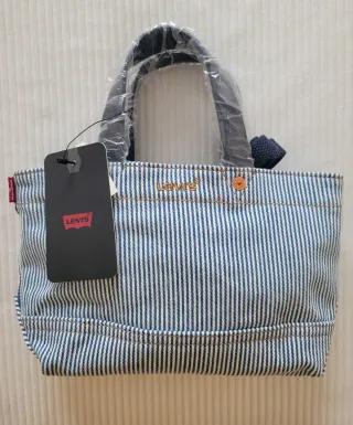 Bolsito Levis Rayas Azul Blanco