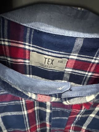 Camisa de cuadros TEX azul y roja talla XXL