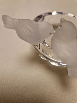 Figura "Bird Bath" cristal tallado Swarovski