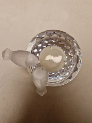 Figura "Bird Bath" cristal tallado Swarovski